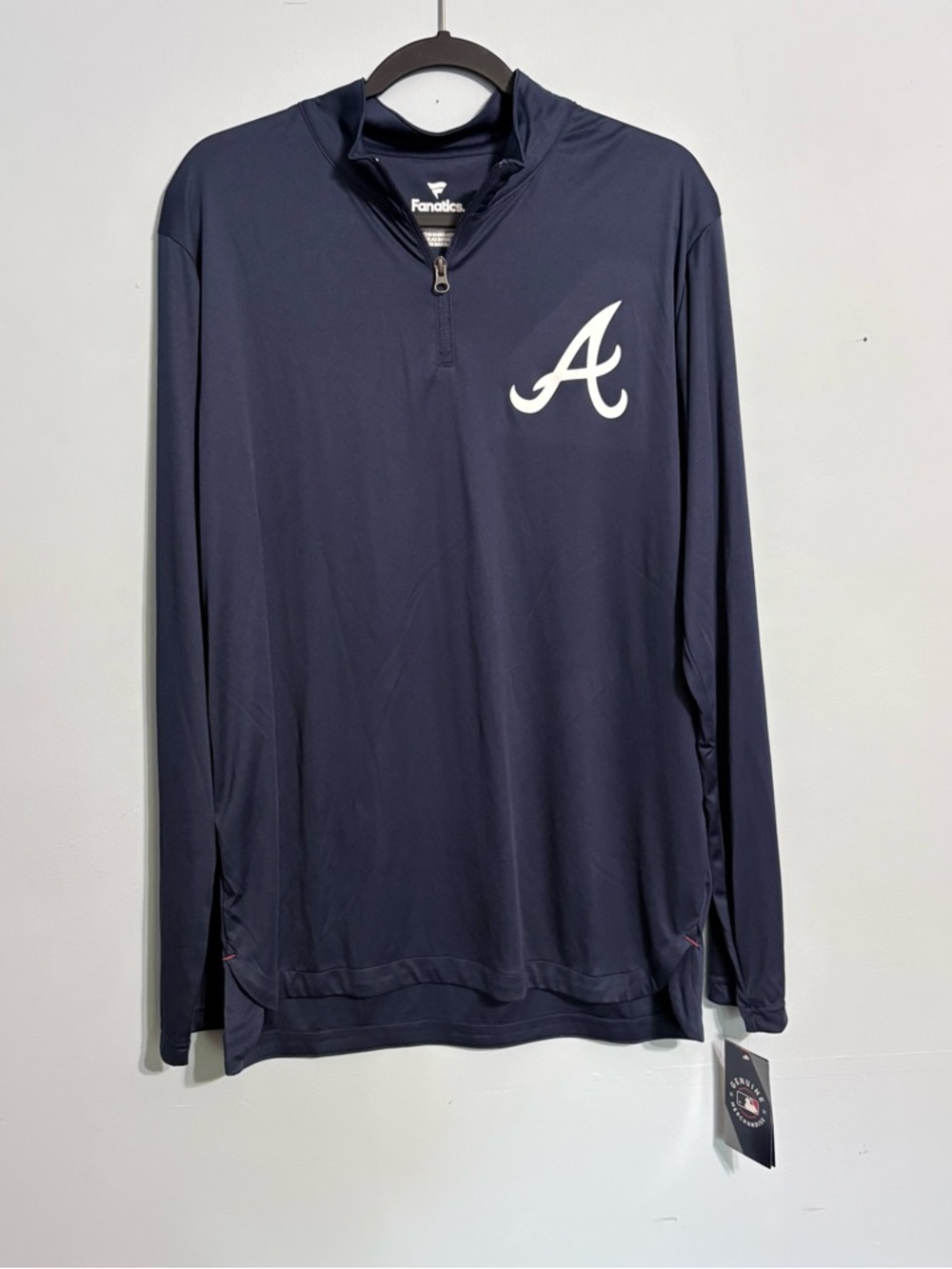 NEW Men’s Large Fanatics Braves Quarter-Zip MLB lightweight summer fall gift
